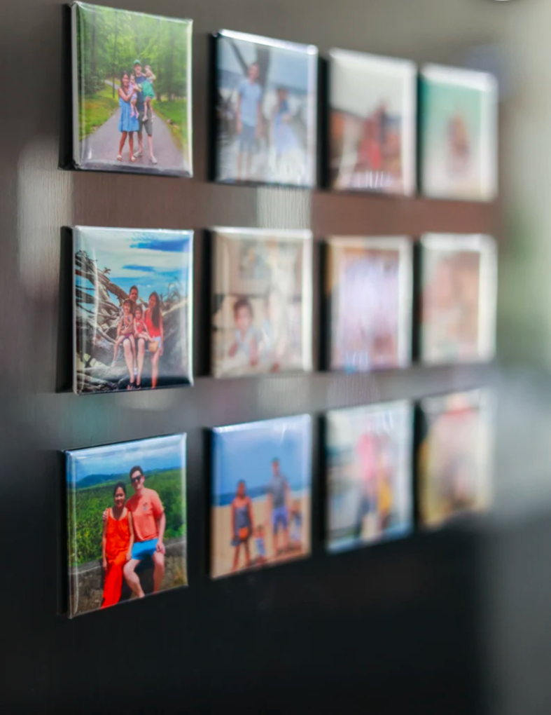 3x3 magnet picture on fridge