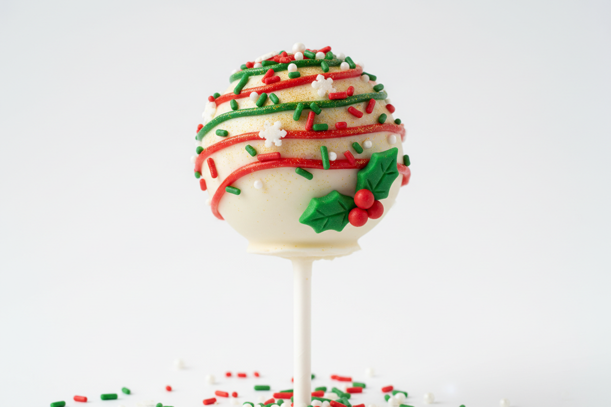 cake pop with Christmas decoration